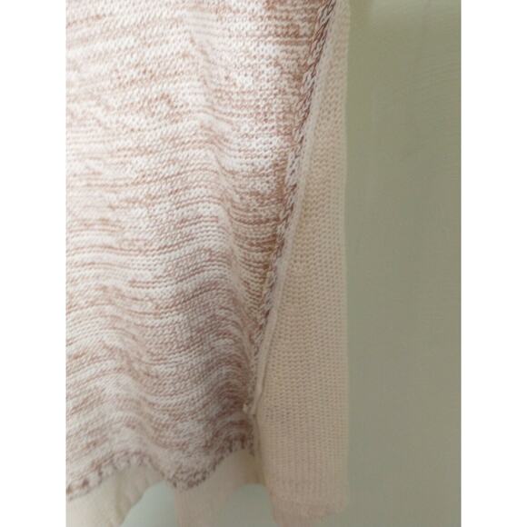 Hem & thread Sweater Women's Size M Mixed Tan Cream Long Sleeve Popover - Picture 9 of 12